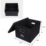 ATBAY File Storage Boxes Collapsible Large Capacity Office File Organizer for Letter/Legal Size Hanging File Folder Box, Black 2Pack