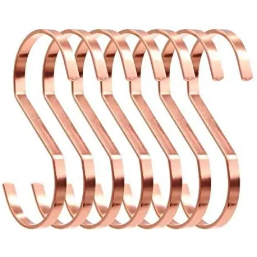 SumDirect 10pcs 4 Inch Rose Gold Flat S Hooks, Heavy Duty Stainless Steel S Shaped Hooks for Hanging Pots and Pans,Outdoor Plants and Clothes SumDirect 10pcs 4 Inch Rose Gold Flat S Hooks, Heavy Duty Stainless Steel S Shaped Hooks for Hanging Pots and Pans,Outdoor Plants and Clothes