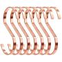 SumDirect 10pcs 4 Inch Rose Gold Flat S Hooks, Heavy Duty Stainless Steel S Shaped Hooks for Hanging Pots and Pans,Outdoor Plants and Clothes