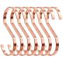 SumDirect 10pcs 4 Inch Rose Gold Flat S Hooks, Heavy Duty Stainless Steel S Shaped Hooks for Hanging Pots and Pans,Outdoor Plants and Clothes