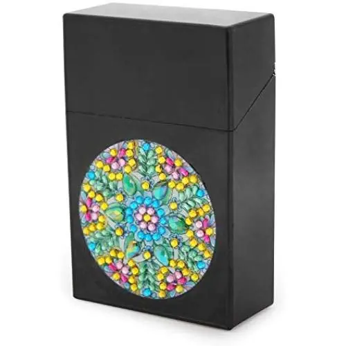Plastic Business Card Holder with Diamond Painting Cover, Whitelotous DIY Diamond Business Name Card ID Card Bus Card Case Boxes for Men & Women (Flower) Plastic Business Card Holder with Diamond Painting Cover, Whitelotous DIY Diamond Business Name Card ID Card Bus Card Case Boxes for Men & Women (Flower)