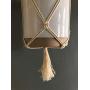 Vintage style macrame plant hanger, vintage pattern plant hanger with wood beads