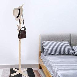 AUNMAS Wooden Clothes Tree Coat Racks Hat Rack Stand Standing Hanger for Clothes Clothes Suits Hat Handbags Suits Hat Handbags (1#)