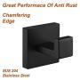 Durafe Square Robe Hook Stainless Steel 304 Bathroom Single Bath Towel Hook Clothes Hanger Wall Mounted, Matte Black Durafe Square Robe Hook Stainless Steel 304 Bathroom Single Bath Towel Hook Clothes Hanger Wall Mounted, Matte Black