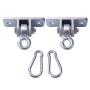 BETOOLL 2400 lb Capacity Heavy Duty Swing Hangers for Wooden Sets Playground Porch Indoor Outdoor & Hanging Snap Hooks Silver Set of 2