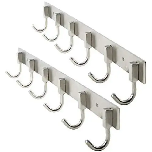 WEBI Heavy Duty SUS 304 Coat Rack Towel Hook Hanger Rail Bar, 6 Hooks, for Bedroom, Bathroom, Foyer, Hallway, Entryway, Great Home, Office Storage & Organization, Brushed Finish, 2 Packs,J-CF06-2 WEBI Heavy Duty SUS 304 Coat Rack Towel Hook Hanger Rail Bar, 6 Hooks, for Bedroom, Bathroom, Foyer, Hallway, Entryway, Great Home, Office Storage & Organization, Brushed Finish, 2 Packs,J-CF06-2
