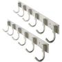 WEBI Heavy Duty SUS 304 Coat Rack Towel Hook Hanger Rail Bar, 6 Hooks, for Bedroom, Bathroom, Foyer, Hallway, Entryway, Great Home, Office Storage & Organization, Brushed Finish, 2 Packs,J-CF06-2