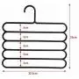 5PC Random Color 5 Layers Non-Slip Multi Functional Clothes Hangers Pants Storage Hangers Cloth Rack Scarf Tie Rack Space Saving Organizer