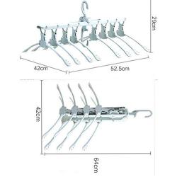 EvaroFly Multipurpose Magic Stretch Folding Hanger, Save Space Storage Clothes Hanger, Household Travel Camping -White 52.5x42x29cm