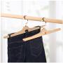 DNJKSA 5 Pcs 48cm Adult Solid Wood Trousers Rack Solid Wood Multifunctional Clothes Hanger for The Household Non-Slip Trousers Clips