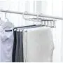 5PC Random Color 5 in 1 Pant Rack Shelves Stainless Steel Clothes Hangers Multi-Functional Wardrobe Magic Hanger Space Saving Hangers Decoration