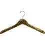 Gold Sequined Wooden Hanger, Curved 17 Inch Hanger with Hardwood Core and Polished Chrome Swivel Hook (Set of 3) Gold Sequined Wooden Hanger, Curved 17 Inch Hanger with Hardwood Core and Polished Chrome Swivel Hook (Set of 3)