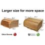 Large bread boxes bread basket wooden boxes storage boxes kitchen counter organizer wooden storage boxes bread storage. roll top breadbox. bread boxes for kitchen countertop. Bamboo wooden boxes. (Natural)
