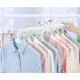 Uigerl in 1 Multifunctional Clothes Hanger 360°Rotating Shoulder Antiskid Dry and Wet Dual-use Folding Hanger (White)