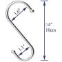 RE-Style S Hooks Kitchen Pot Racks- Hooks 4 inch, Metal+Chrome hook hanger clothes storage rack, Hangers for Kitchen, Bathroom, Garage. Heavy Duty S Shaped 10 Pack