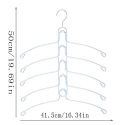 HJYPYJ Magic Hanger,Household Iron Folding Hanger,Multi-Layer Storage Space-Saving Organizer Hangers, Durable/White / 6 pcs