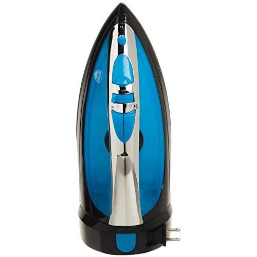 Sunbeam Steam Master 1400 Watt Mid-size Anti-Drip Non-Stick Soleplate Iron with Variable Steam control and 8 Retractable Cord, Black/Blue, GCSBCL-202-000
