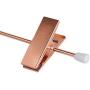 Amber Home Add-On Shiny Rose Copper Gold Metal Clothes Pant Skirt Slack Hangers Clothing Hangers with 2-Adjustable Clips (12 Pack)