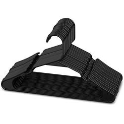 Sharpty Black Plastic Hangers, Plastic Clothes Hangers Ideal for Everyday Standard Use, Clothing Hangers (Black, 20 Pack)