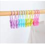 Weishu 12 Plastic Multi-Purpose Hanger Clips Windproof Cable with Clips Easily Clipped on Clothes (12 Hanger Clips) Random Colors