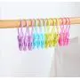 Weishu 12 Plastic Multi-Purpose Hanger Clips Windproof Cable with Clips Easily Clipped on Clothes (12 Hanger Clips) Random Colors Weishu 12 Plastic Multi-Purpose Hanger Clips Windproof Cable with Clips Easily Clipped on Clothes (12 Hanger Clips) Random Colors