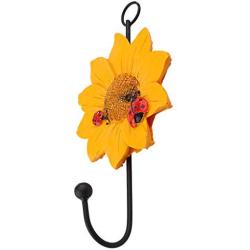 MonkeyJack EU Fashion Daisy Flower Wall Hook Hanger Clothes/Coat/Towel Storage Holder for Kitchen/Bath - Yellow, 14x8cm