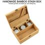 Ornate Ocean Handmade XLarge Stash Boxes Combo - Storage for Herbs and Accessories | 100% Bamboo | Includes Grinder + 2 Stash Jars | Removable Dividers | (Wings or Mandala or Lion King)