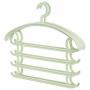 5 Packs Creative Clothes Hangers Multi-Layer Plastic Magic Pants Rack Wardrobe Four-Layer Scarf Rack Multi-Function Wide Shoulder Seamless Hanger (Color : Green)