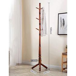 Ppan home decor Retro Wood Coat Rack Floor Stand for Living Room Office Bedroom Wood Branch Rack Creative Simple Hanger for Clothes Bag Hanging Shelf 180cm Height (Color : Brown)