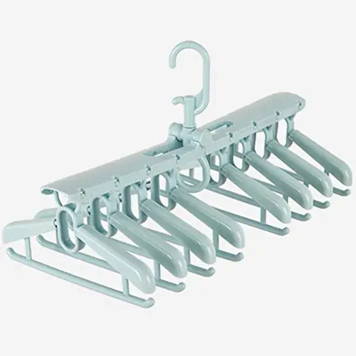 EvaroFly Multipurpose Magic Stretch Folding Hanger, Child Household Clothes Hanger, Save Space -Green 1 Pc