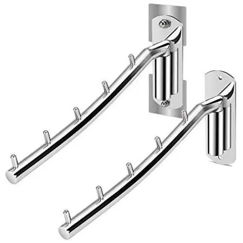 2 Pack Folding Wall Mounted Clothes Hanger Rack Clothes Hook Stainless Steel with Swing Arm Holder Clothing Hanging System Closet Storage Organizer Heavy Duty Drying Rack Wall Mount Hanger 2 Pack Folding Wall Mounted Clothes Hanger Rack Clothes Hook Stainless Steel with Swing Arm Holder Clothing Hanging System Closet Storage Organizer Heavy Duty Drying Rack Wall Mount Hanger