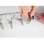 Home-X Drip-Dry Stainless Steel Clothes Drying Hanger, Laundry Clothesline, 8 Built-in Clothespins, Heavy-Duty Clothes Hangers, Dry Socks Towels Bras Baby Clothes, Gloves-16”x4”