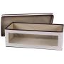 Household Essentials 514 Vision Storage Boxes - Natural Canvas with Brown Trim - Large