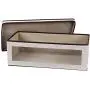 Household Essentials 514 Vision Storage Boxes - Natural Canvas with Brown Trim - Large