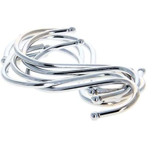 MroMax Metal S Hooks 3.03'' x 2.48''(L x W), S Shaped Hook Hangers for Kitchen Bathroom Bedroom Storage Room Office Outdoor Multiple Uses, Silver 8pcs
