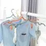 Studyset Portable Folding Travel Hanger Detachable Clips Foldable Non-Slip Clothes Hanger Beige with Clips