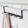 Yvetti Clothes Hangers Metal 5-Hook Anti-Slip Door Back Space Saving Trousers Clothes Scarf Hanging Towel Hook Organizer for Closet Wardrobe Black