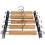 KYCPTNFJ Portable 5 PCS Multifunction Skirt Clip Solid Wood Clothes Hanger Pants Folder Anti-Skid Trousers Rack