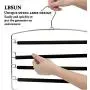LBSUN Pants Hangers Non Slip Slacks Hangers Space Saving Stainless Steel Clothes Organizer Hanger for Scarfs,Towels,Belts,Pants (4 Pack Black- 5 Tiers Pants Hangers)