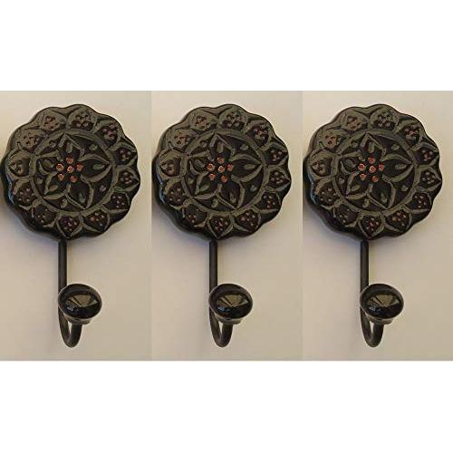 Zoya Ceramic Knobs Handmade Ceramic Wall Coat Round shape Single Hooks Clothes Keys Tie Home Accessories Office Utility Hangers (Type 3)
