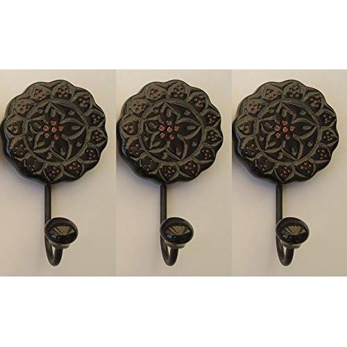 Zoya Ceramic Knobs Handmade Ceramic Wall Coat Round shape Single Hooks Clothes Keys Tie Home Accessories Office Utility Hangers (Type 3)