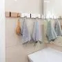 Cher9 Coat Rack,Nailless Folding Coat Hook Hallway Bedroom Door Hat Clothes Rack Hanger Kitchen Toilet Wall Brack Hook,Bamboo Color 4 Hooks