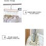 Warmacup 2 Packs Clothes Hanger Organizer Multi-Port Support Circle Clothes Hanger Rotate Anti-Skid Folding Hanger with Multifunction Space Saving Clothes Hangers Hangers Storage Racks