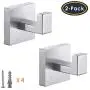 YGIVO Towel Hooks, Brushed Nickel SUS304 Stainless Steel Bath Coat Robe Clothes Square Hook Hanger Wall Hook Holder for Bathroom Kitchen Garage Hotel Wall Mounted