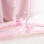 HANGERWORLD 5 Pink 17inch Satin Padded Top Garment Wedding Clothes Coat Hangers