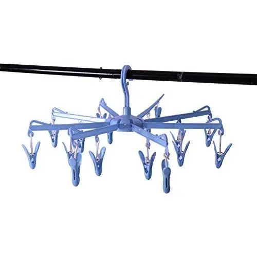 WSSROGY Round Folding Laundry Drying Clothes Hanger with 16 Clips Octopus Clothespins, Clip and Drip Hanger WSSROGY Round Folding Laundry Drying Clothes Hanger with 16 Clips Octopus Clothespins, Clip and Drip Hanger