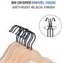 JS HANGER Wooden Suit Hangers, Unfinished Coat Hangers with Non-Slip Pants Bar - Unfinished, Set of 16