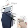 Sunblo Clothes Pants Hangers 2 Pack, Multi Layers Metal Pant Slack Hangers, Non-Slip Foam Padded Closet Storage Organizer for Pants Jeans Trousers Skirts Scarf (Grey)
