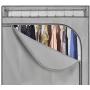 Whitmor Portable Wardrobe Clothes Closet Storage Organizer with Hanging Rack - Grey Color - No-tool Assembly - See Through Window - Washable Fabric Cover - Extra Strong & Durable - 19.75 x 36 x 64”