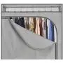 Whitmor Portable Wardrobe Clothes Closet Storage Organizer with Hanging Rack - Grey Color - No-tool Assembly - See Through Window - Washable Fabric Cover - Extra Strong & Durable - 19.75 x 36 x 64”